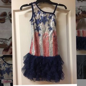Girls size 7 sparkly sequin USA Dress